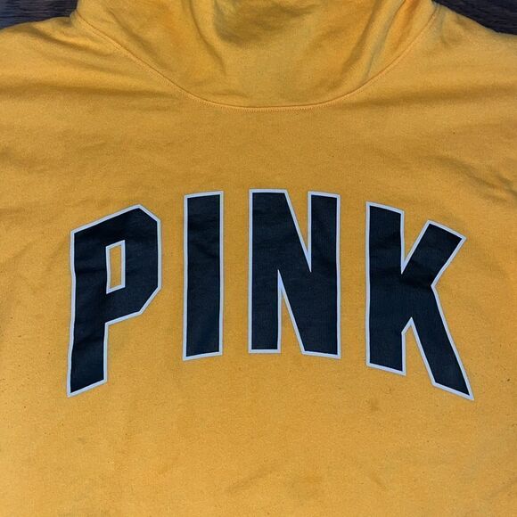 Pink Big Gold & Black letters women’s Pittsburgh Steelers Colors Sweatshirt L - Picture 3 of 6